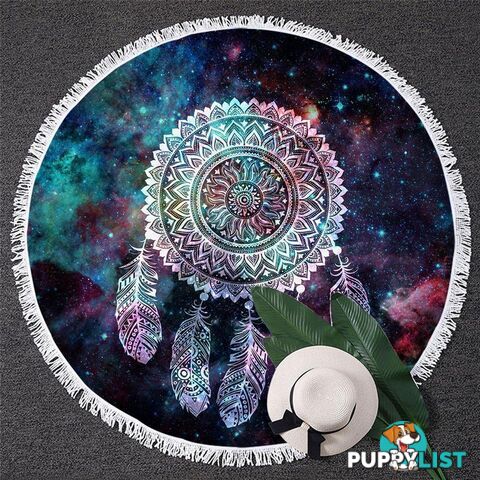 Mandala Over Space Beach Towel - Towel - 7427046332293