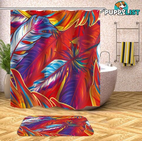 Fire Colors Feathers Shower Curtain - Curtains - 7427045968806