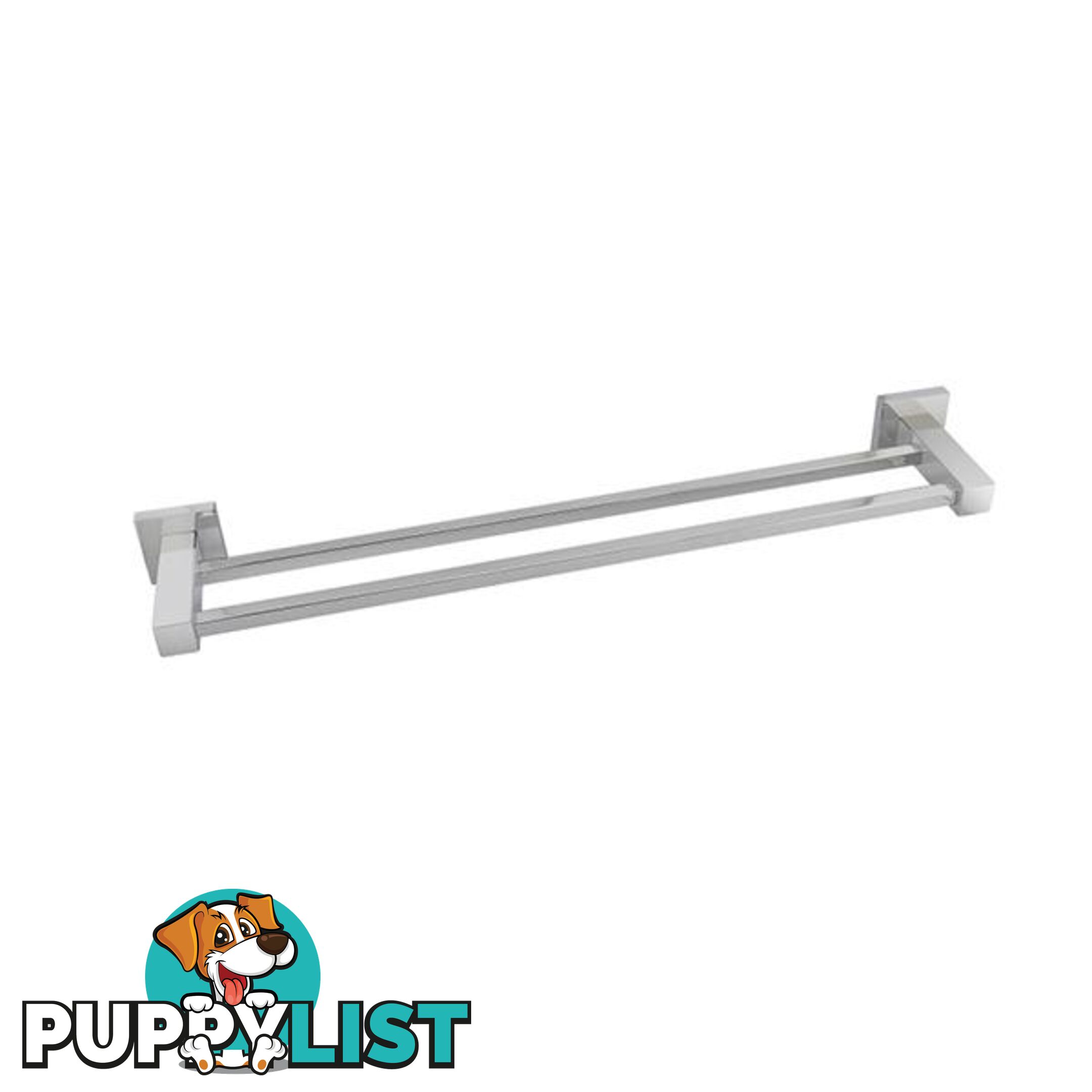 Square Double Towel Rail 800 Mm Stainless Steel Wall Mounted - Unbranded - 7427046163101