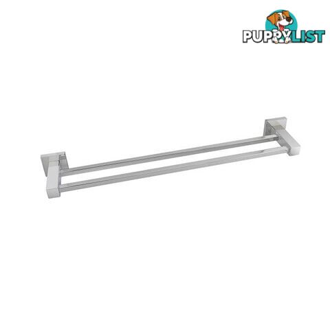 Square Double Towel Rail 800 Mm Stainless Steel Wall Mounted - Unbranded - 7427046163101