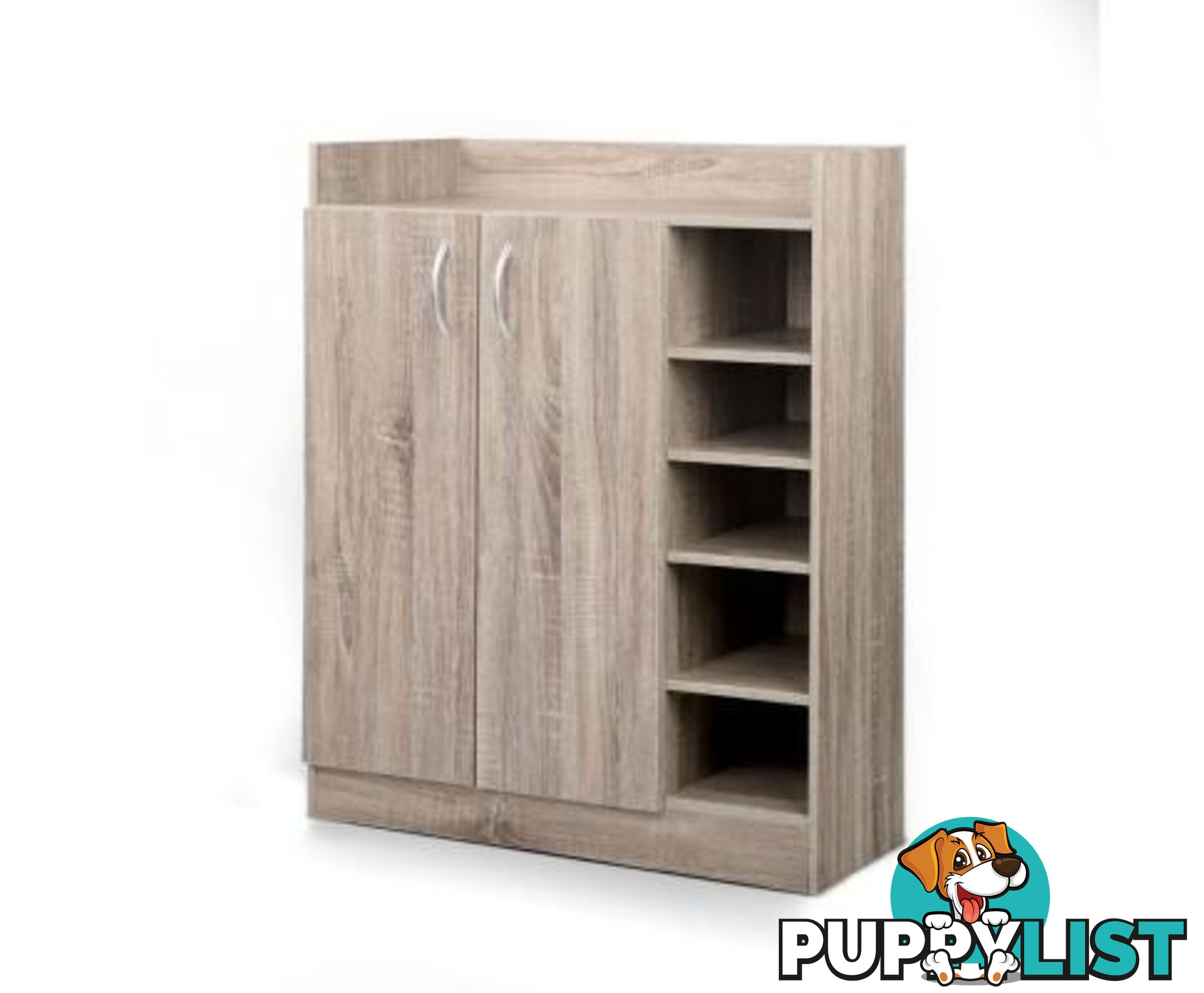 2 Doors Shoe Cabinet Storage - Wood - Artiss - 4344744420288