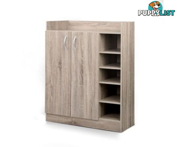 2 Doors Shoe Cabinet Storage - Wood - Artiss - 4344744420288