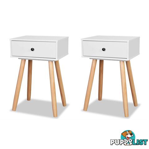 Bedside Tables 2 Pcs Solid Pinewood 40 x 30 x 61 Cm White - Unbranded - 9476062043445