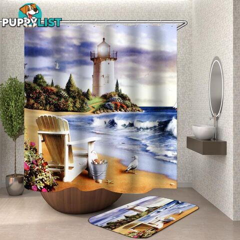 Coastal Lighthouse Shower Curtain - Curtain - 7427046106740