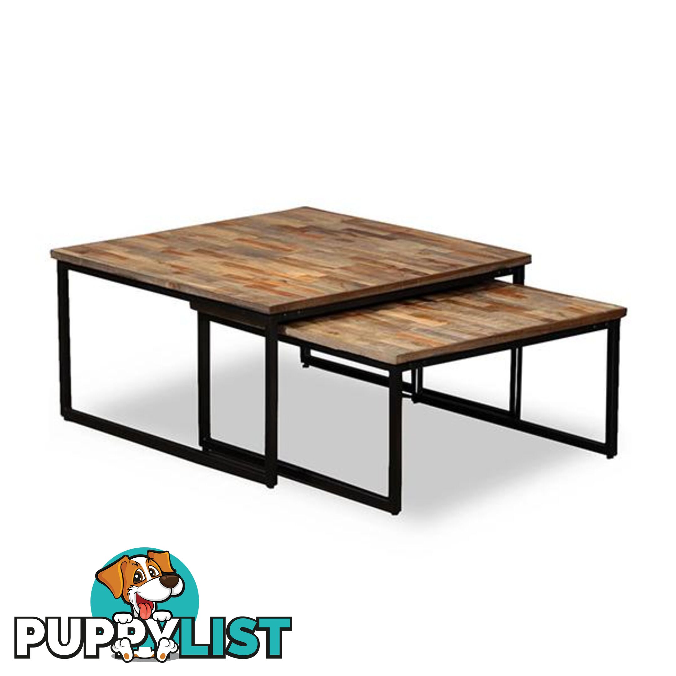 2 Piece Nesting Coffee Table Set Solid Reclaimed Teak - Unbranded - 7427005880292