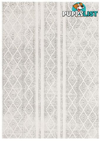 Oasis Salma White And Grey Tribal Rug - Unbranded - 9375321845212