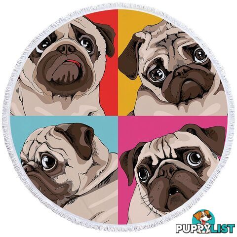 Adorable Pug Beach Towel - Towel - 7427046310000