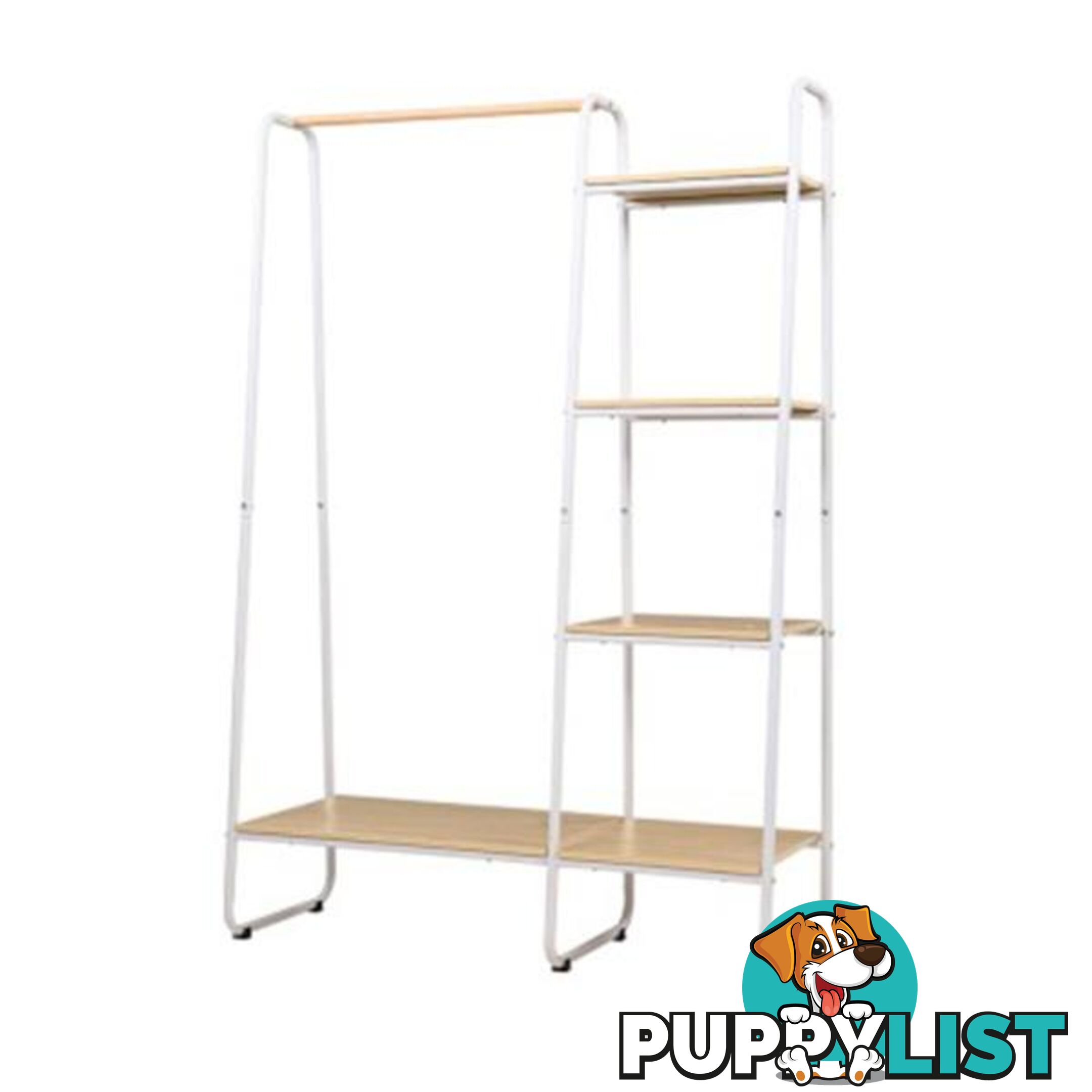 Closet Storage Rack Clothes Hanger Shelf Garment Rail Stand White - Unbranded - 9350062274514