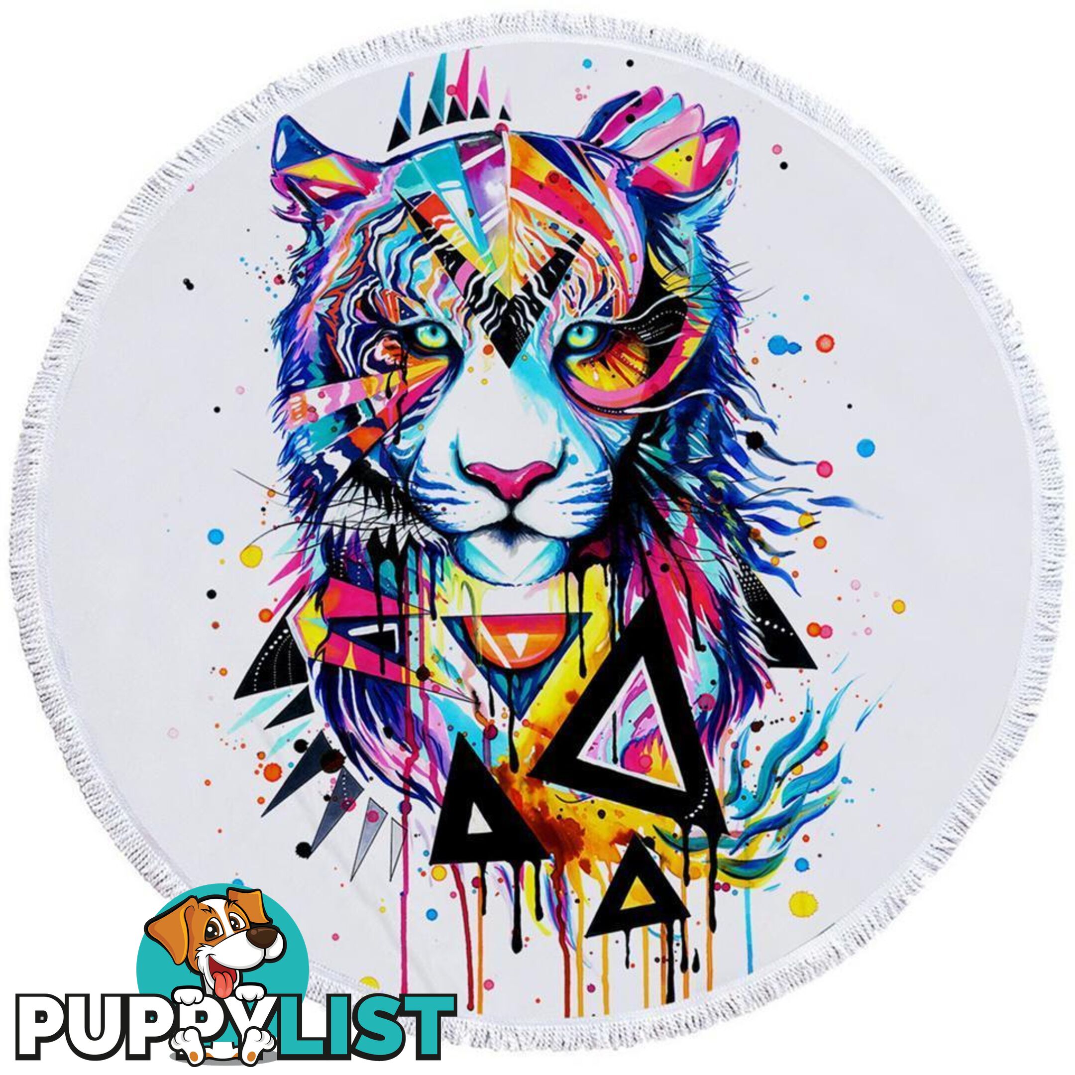 Colorful Art Lion Beach Towel - Towel - 7427046328906