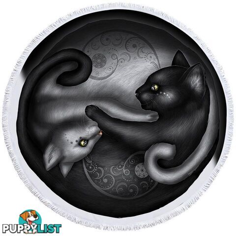 Yin and Yang Cats Beach Towel - Towel - 7427046329644