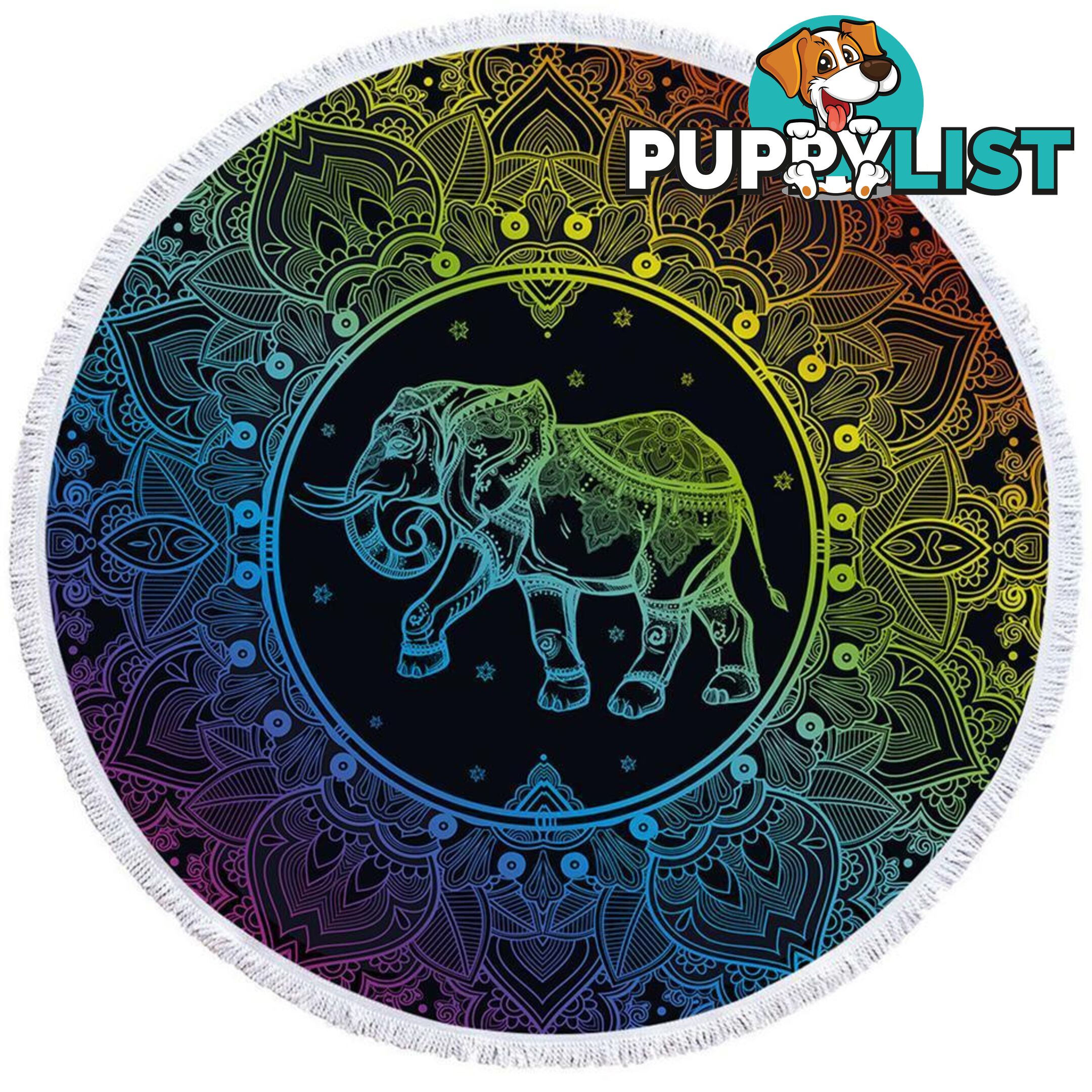 Colorful Indian Elephant Beach Towel - Towel - 7427046318860