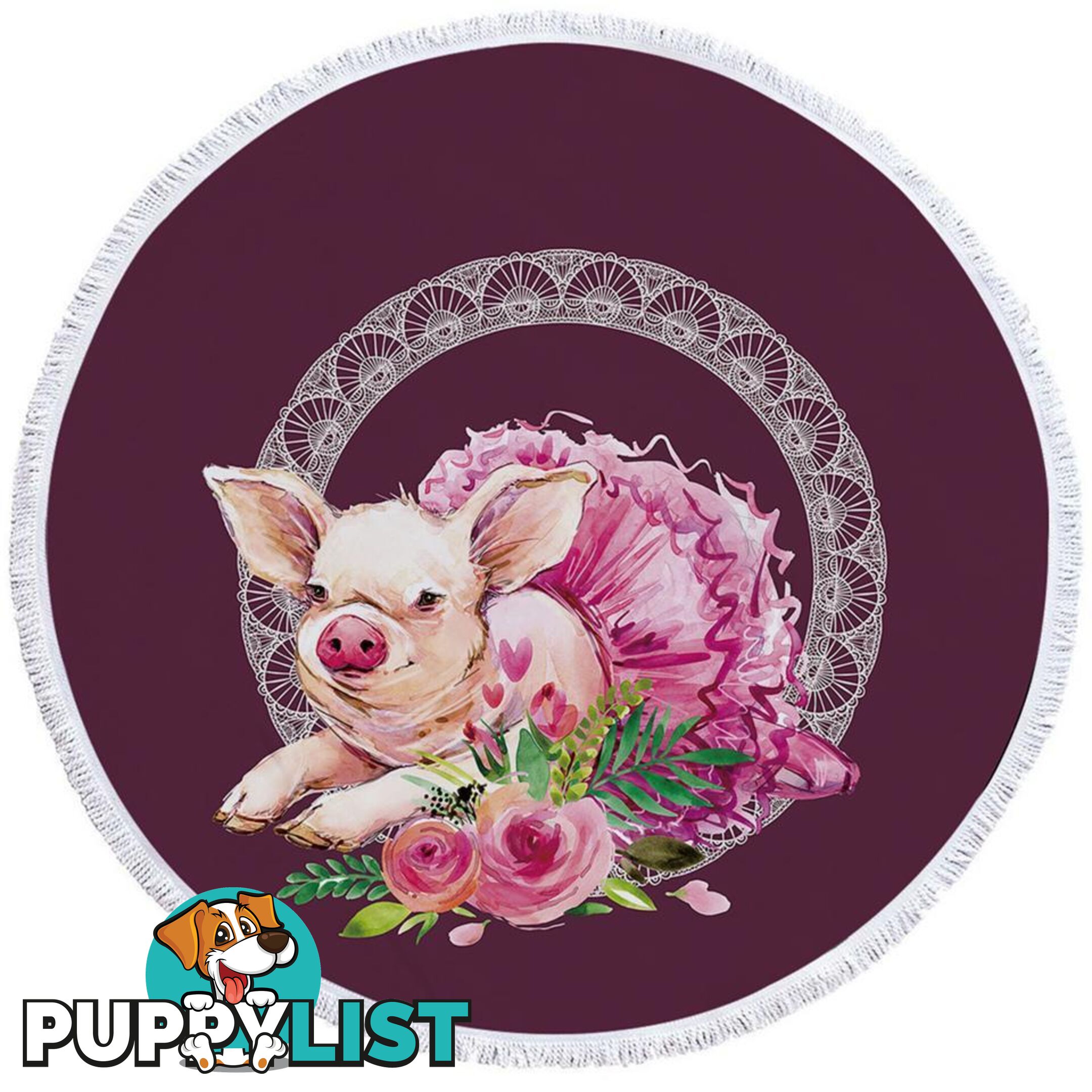 Ballerina Pig Beach Towel - Towel - 7427046319706