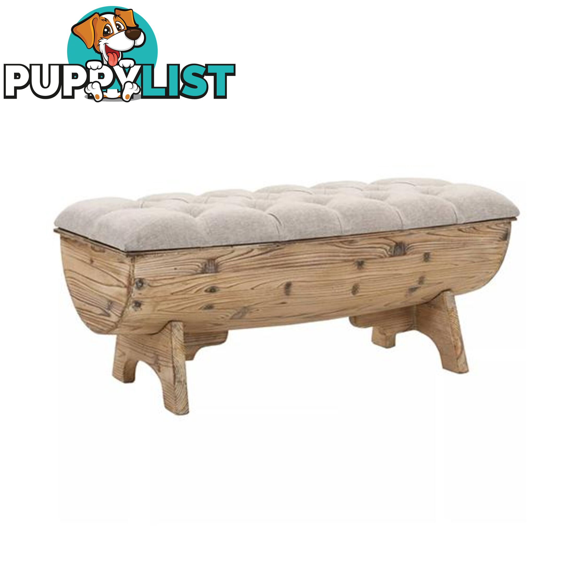 Storage Bench 103 X 51 X 44 Cm Solid Wood And Fabric - Bench - 7427046166775