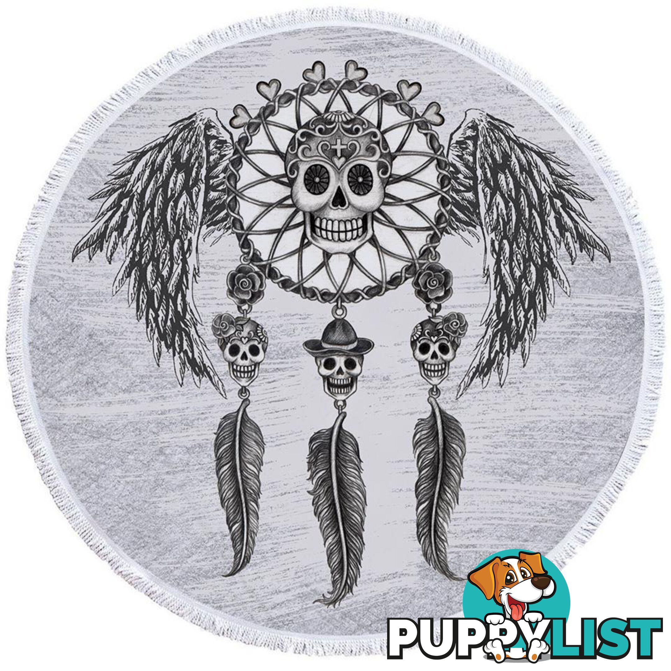 Dream Catcher Skulls Beach Towel - Towel - 7427046321051