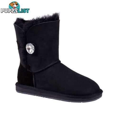 UGGS Short Crystal Button Sheepskin Beetta 6803 Women's Black - UGG - 822427506411