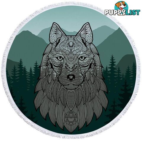 Indian Wolf Beach Towel - Towel - 7427046309141