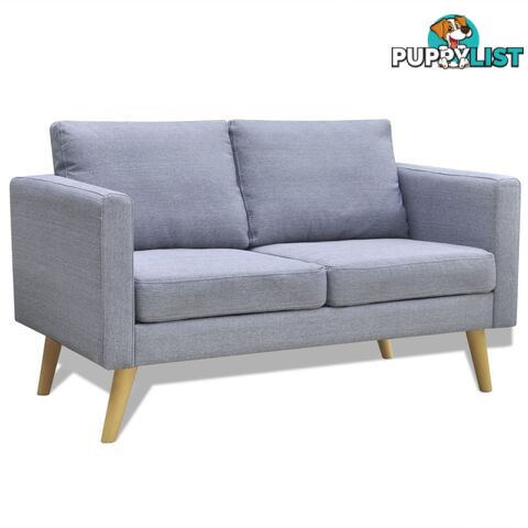 2-Seater Fabric Sofa - Light Grey - Unbranded - 4326500434333