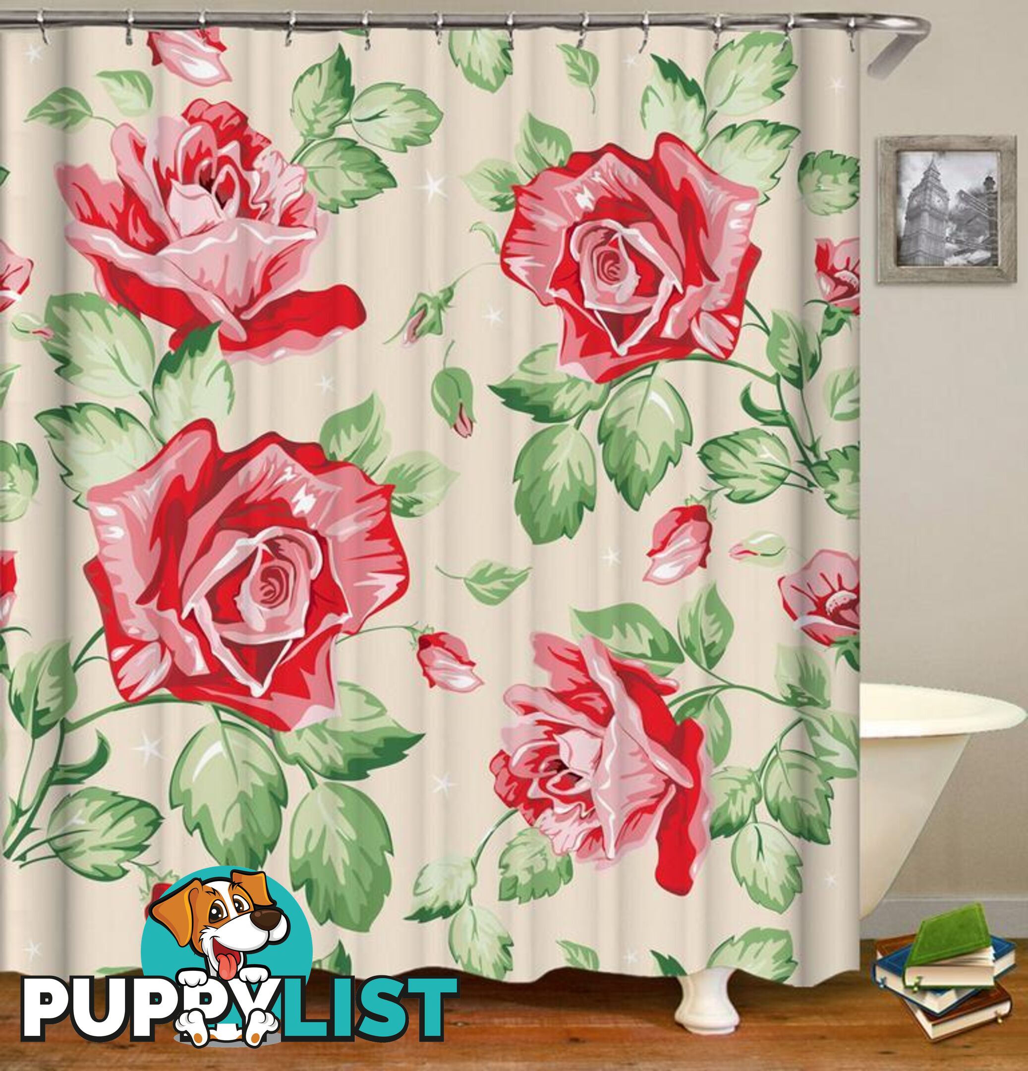 Classic Roses Drawing Shower Curtain - Curtain - 7427045938007