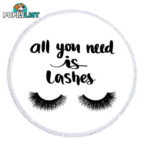 All You Need Is Lashes Beach Towel - Towel - 7427046334365