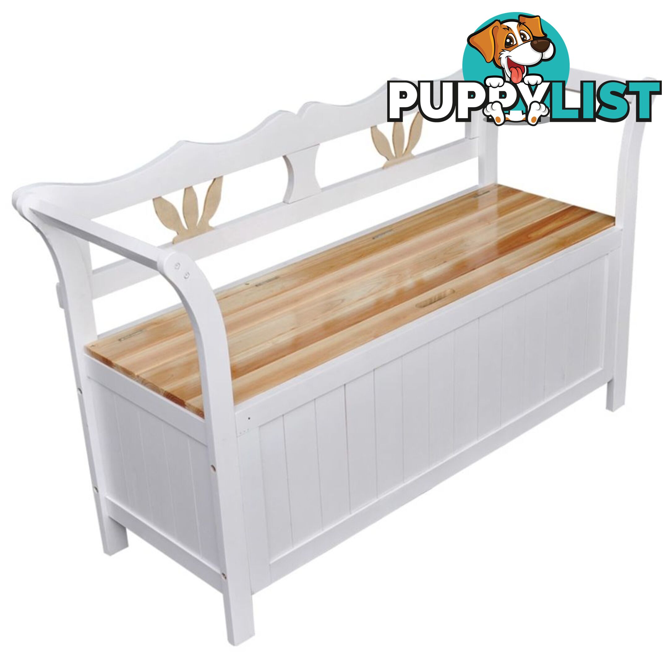 Wood Storage Bench - White - Unbranded - 4326500419910