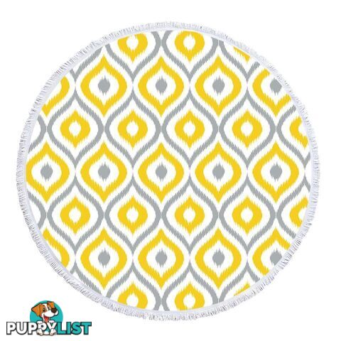 Yellow and Grey Moroccan Style Beach Towel - Towel - 7427046334778