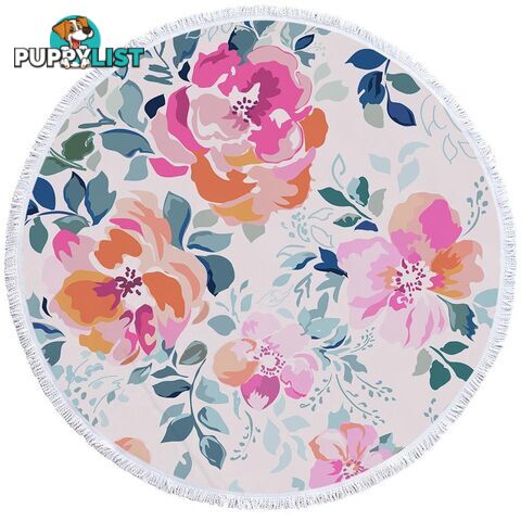 Pastel Flowers Beach Towel - Towel - 7427046339582