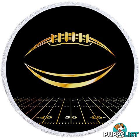 Gold Football Beach Towel - Towel - 7427046340601