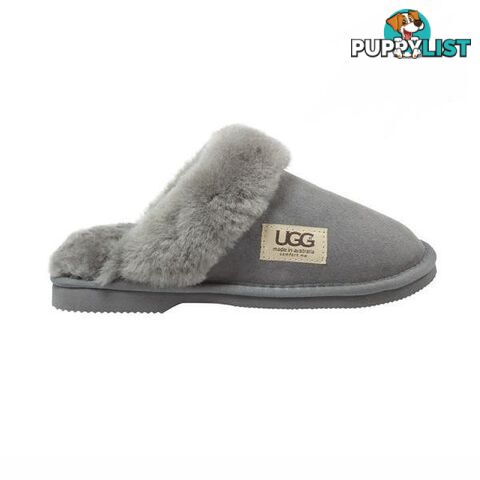 UGG Merino Sheepskin Fur Trim Scuff Memory Foam Grey - UGG - 822427523920