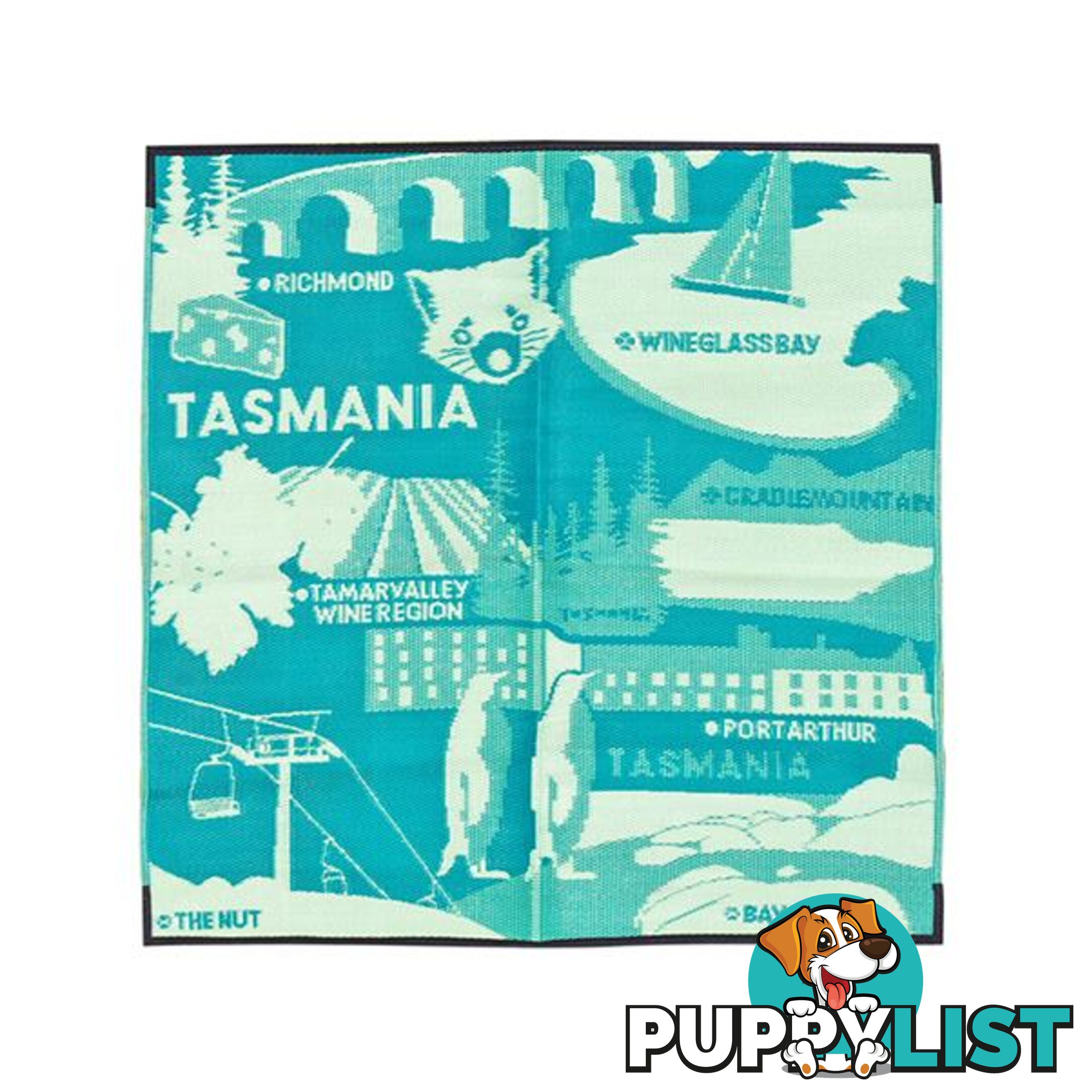 I Love Tasmania Recycled Plastic Mat Light Green Dark Green And Yellow - Unbranded - 797776545568