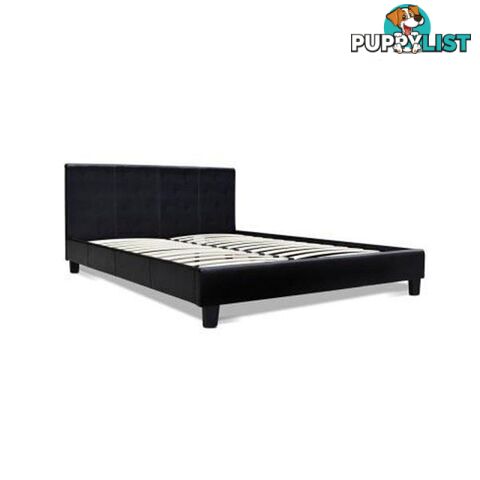 PVC Leather Bed Frame Black - Artiss - 4344744398822