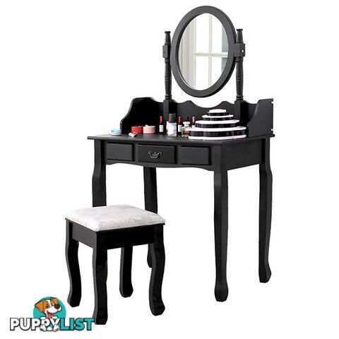 Dressing Table Stool Mirrors Jewellery Cabinet 3 Drawers Organizer - Unbranded - 615517380738