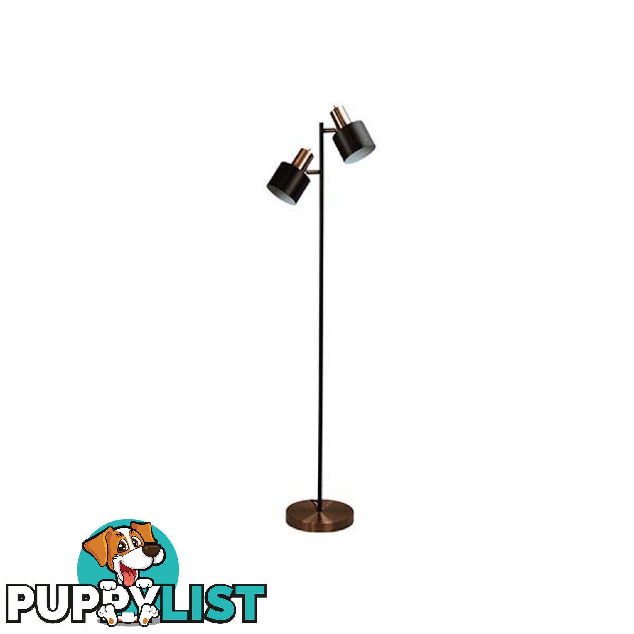 Twin Floor Copper Mid Century Task Lamp - Task Lamp - 9324879214902