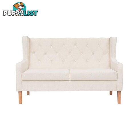 Sofa Set 2 Pcs Fabric Cream White - Sofa Set - 8718475590033