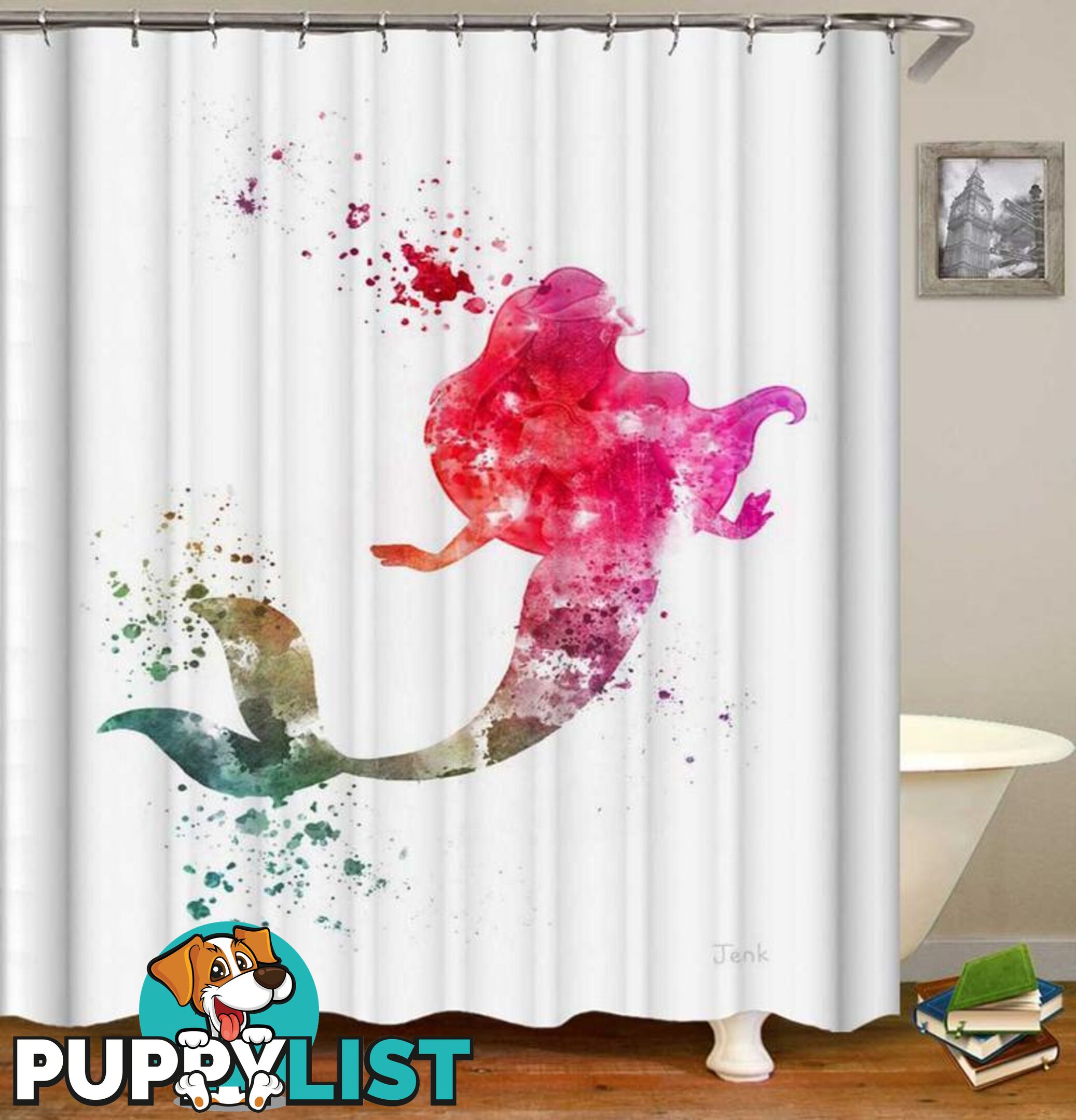 The Little Mermaid Colorful Splash Shower Curtain - Curtain - 7427046100014