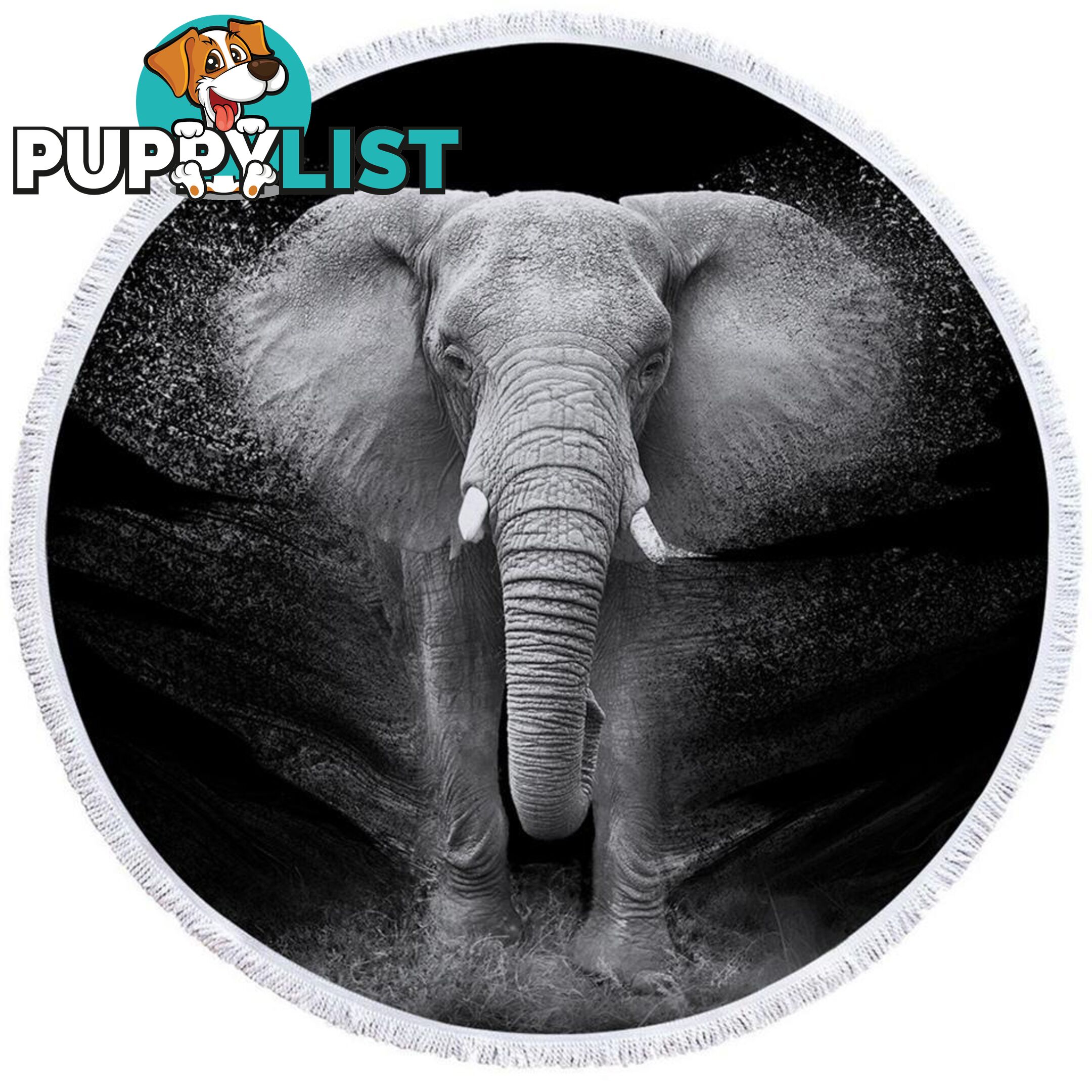 Black and White Elephant Photo Beach Towel - Towel - 7427046313209