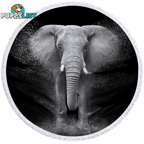 Black and White Elephant Photo Beach Towel - Towel - 7427046313209