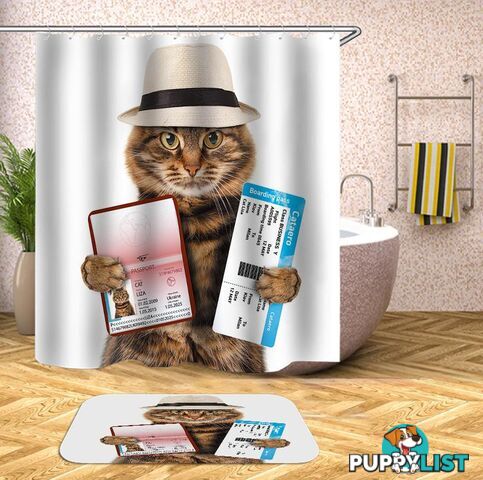 Tourist Cat Shower Curtain - Curtains - 7427046027212