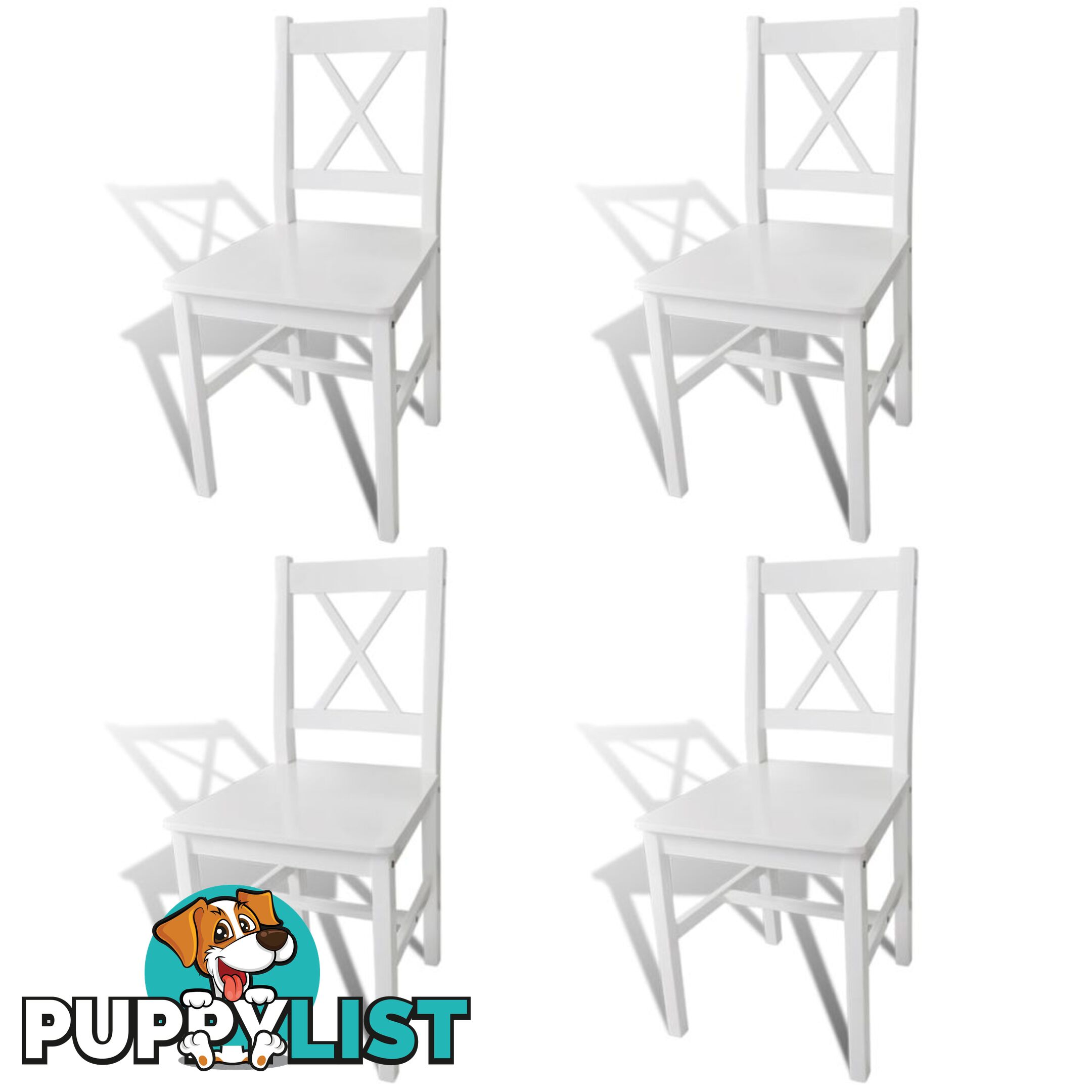 Wood Dinning Chair (Set of 4) - White - Unbranded - 4326500432353