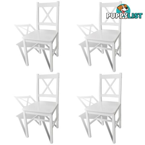 Wood Dinning Chair (Set of 4) - White - Unbranded - 4326500432353