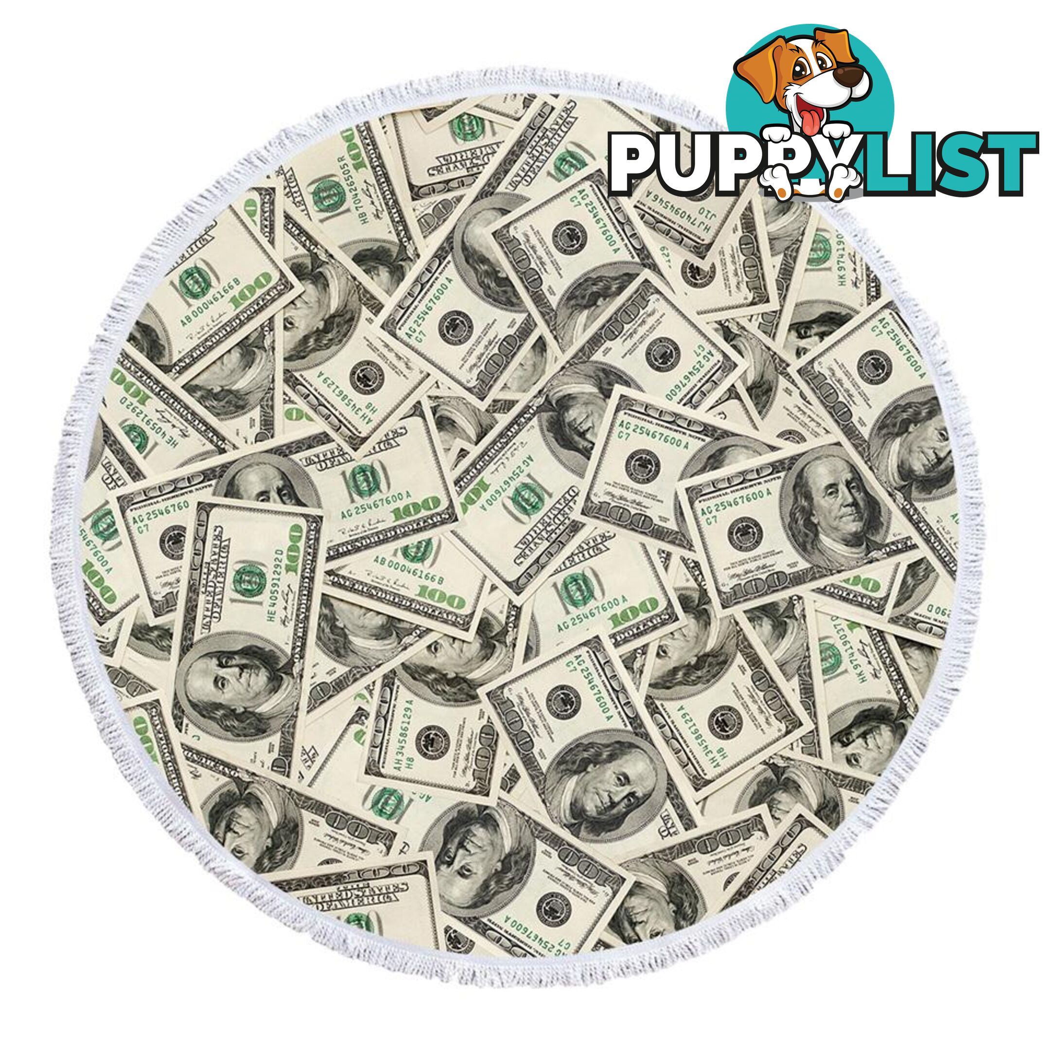 Hundred Dollar Bills Beach Towel - Towel - 7427046343619