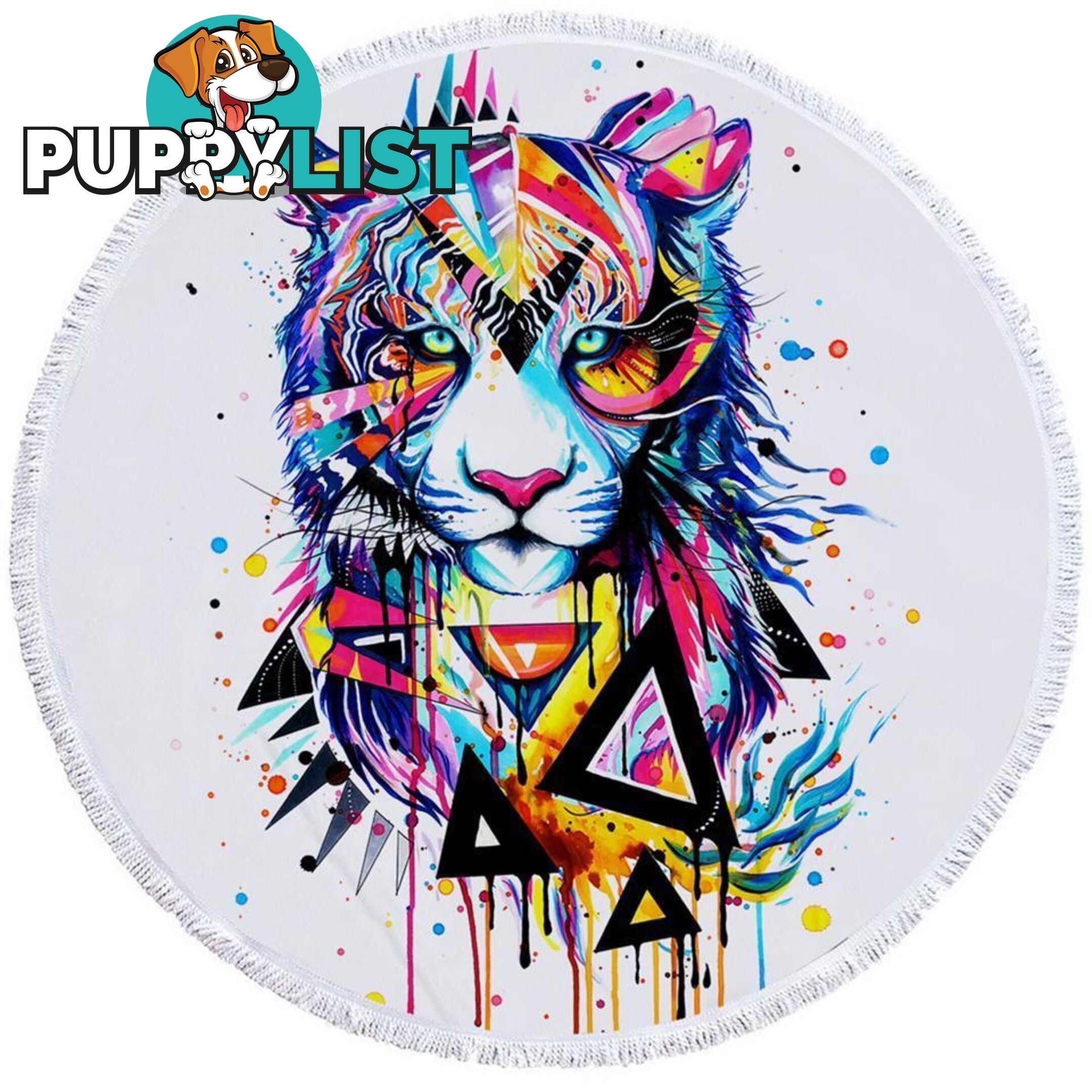 Colorful Art Lion Beach Towel - Towel - 7427046328920