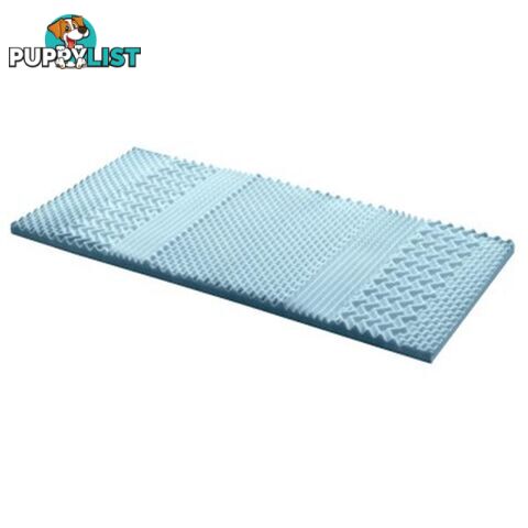 Cool Gel Memory Foam Mattress Topper Bamboo Cover 5Cm 7Zone - Giselle Beddings - 9350062166277