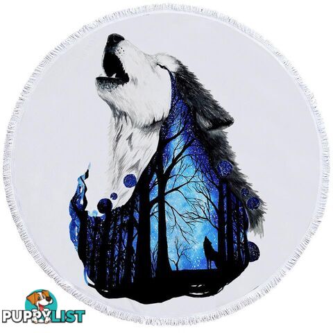 Howling Wolf Beach Towel - Towel - 7427046331173