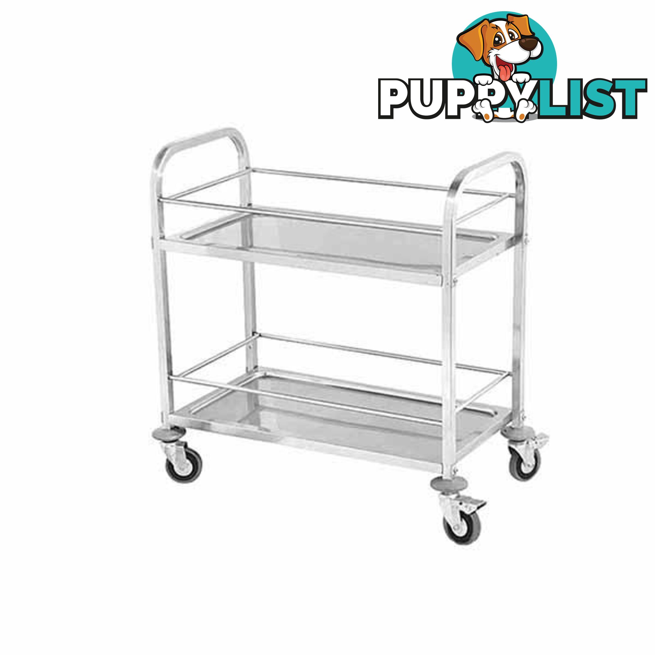 Soga 2 Tier 85X45X90Cm Stainless Steel Drink Food Utility Cart Medium - Soga - 9476062092344