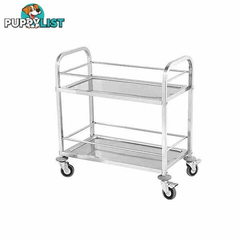 Soga 2 Tier 85X45X90Cm Stainless Steel Drink Food Utility Cart Medium - Soga - 9476062092344