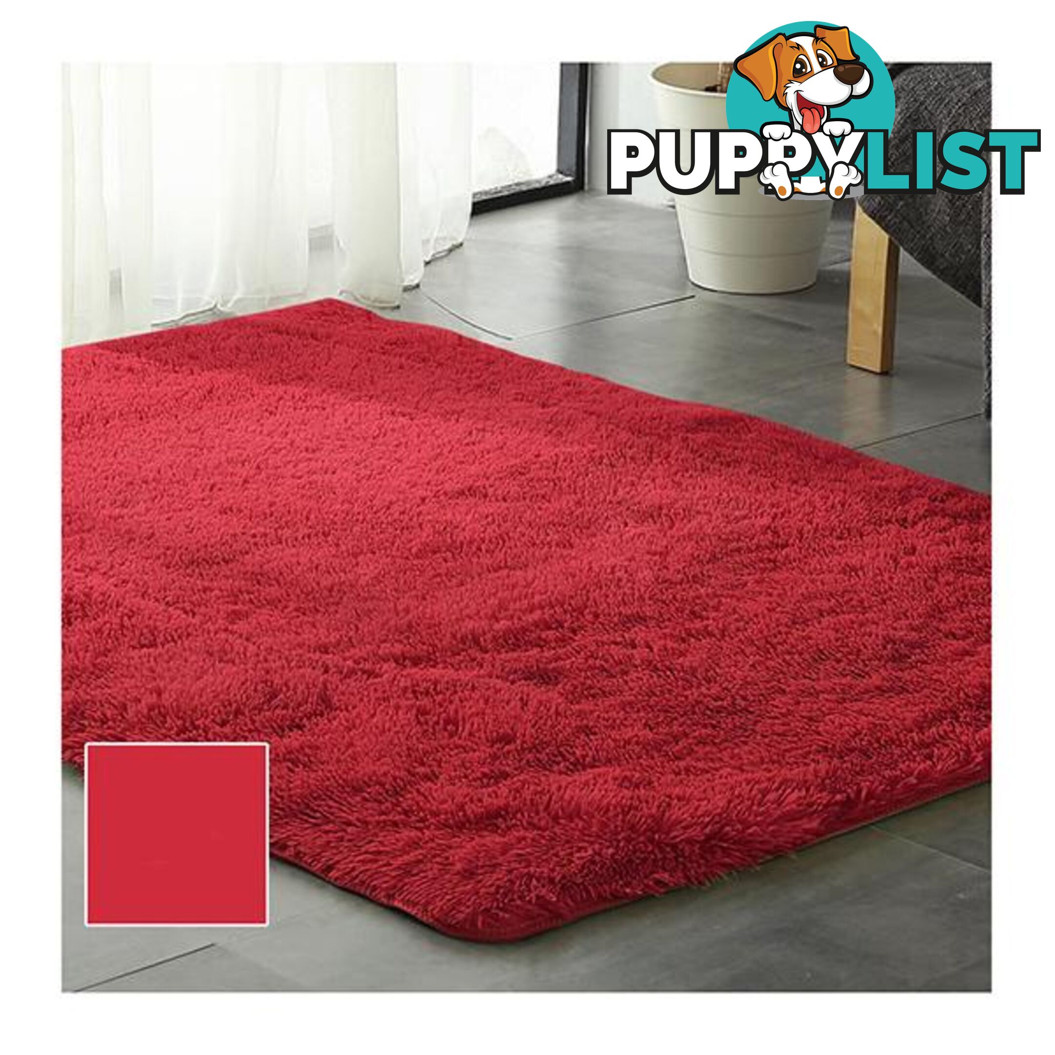 Designer Soft Shag Shaggy Floor Confetti Rug Carpet Home Decor 120X160 Cm Red - Unbranded - 787976594558