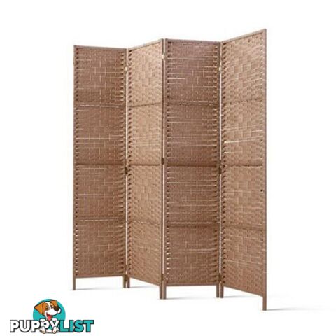 Panel Room Divider Screen Privacy Rattan Timber Foldable Hand Woven - Artiss - 9355720059243