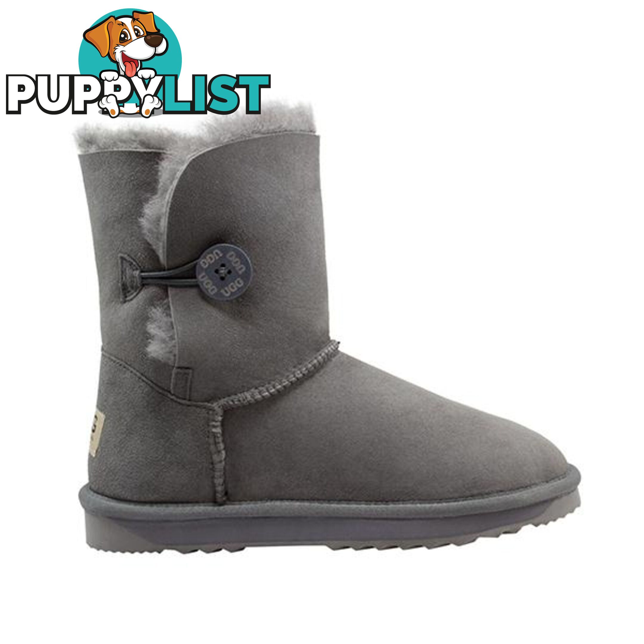 Comfort Me Australian Made Mid Bailey Button Ugg Boot Grey - Comfort Me - 822427521568