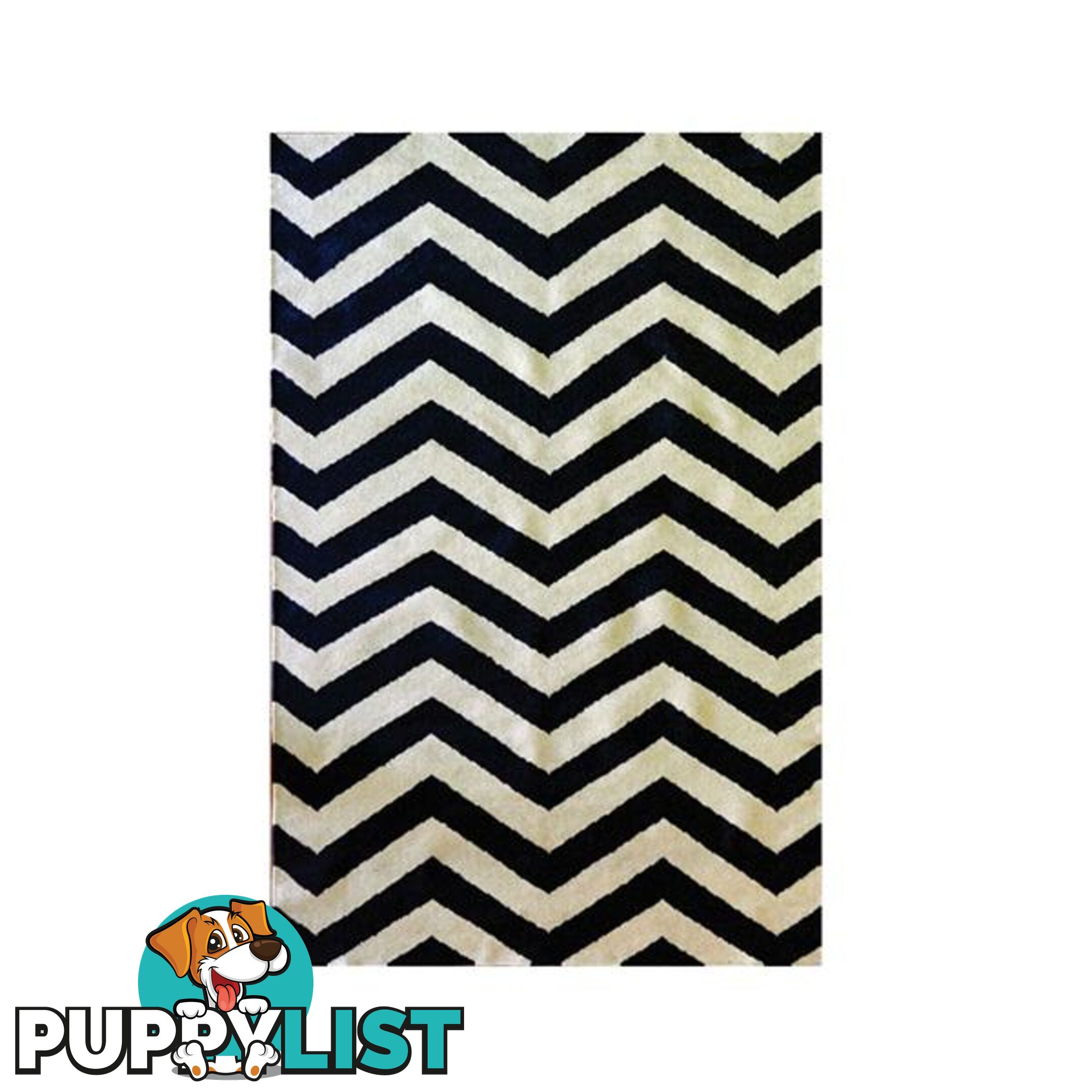 Chevron Flat Weave Black And White Rug - Unbranded - 7427046154147