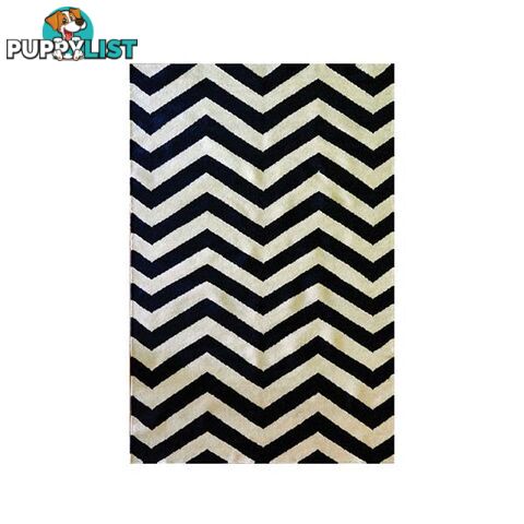 Chevron Flat Weave Black And White Rug - Unbranded - 7427046154147